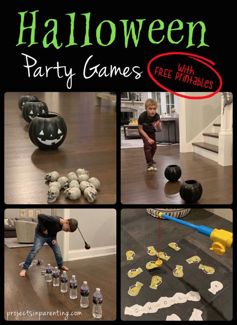 Halloween Party Games | Projects In Parenting Shoot The Skeleton Game, Halloween Party Games For Preschoolers, Halloween Pin The Tail Games, Witchy Party, Party Games Halloween, Pirate Halloween Party, Boo Bash, Room Parent, Hand Games