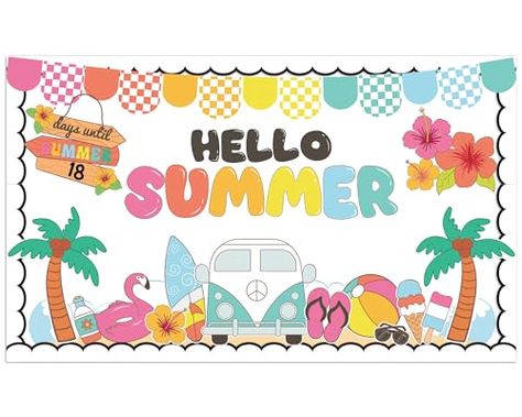 Bulletin Boarders, Bulletin Board Decoration, Summer Bulletin Board, School Classroom Decor, Tropical Theme Party, Summer Bulletin Boards, Paper Cutouts, Bulletin Board Borders, Bulletin Board Decor