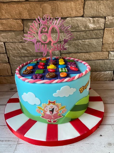 Candy Crush Cake Design, Candy Crush Cake, Candy Crush Cakes, Crush Cake, Bolo Barbie, Candy Crush Saga, Pastel Candy, Bento Cake, Candy Buffet