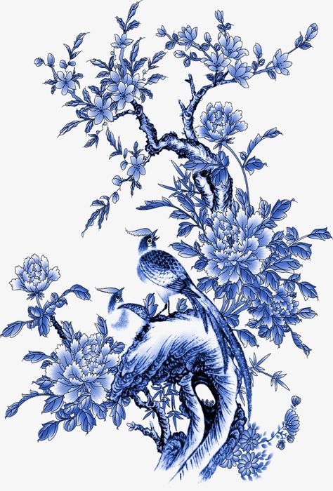 Fleurs Art Nouveau, Vasos Vintage, Blue Flower Art, Chinoiserie Art, Blue White Decor, Blue And White Vase, White Vase, Blue Pottery, China Painting