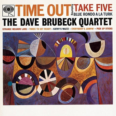 Neil Fujita: The Dave Brubeck Quartet, Time Out, 1959. Album cover design by Neil Fujita Paul Desmond, Dave Brubeck, Pick Up Sticks, Jazz Art, Take Five, Cool Jazz, Iconic Album Covers, Lp Cover, Great Albums