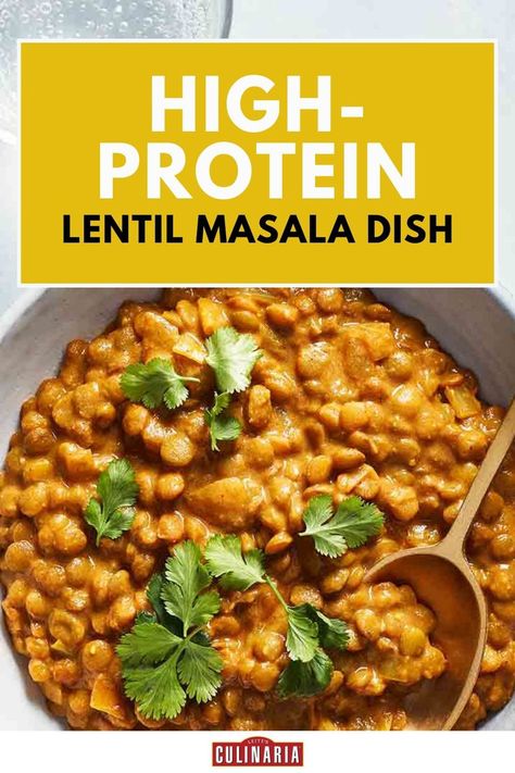 A bowl of spiced lentil masala topped with fresh cilantro leaves, featuring a rich and hearty texture. Lentil Tikka Masala, Lentils Dinner, Masala Lentils, Lentil Dinner, Tikka Masala Vegetarian, Tikka Masala Recipe, Recipe Vegetarian, Brown Lentils, Vegetarian Meal