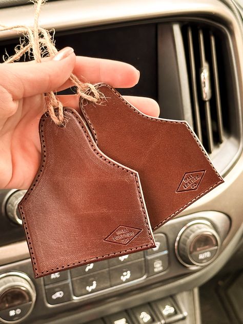 Leather Car Freshies Diy, Car Freshies Diy, Western Car Freshies, Freshies Diy, Baked Apple Dessert, Western Car, Apple Bourbon, Saddle Shop, Leather Tags