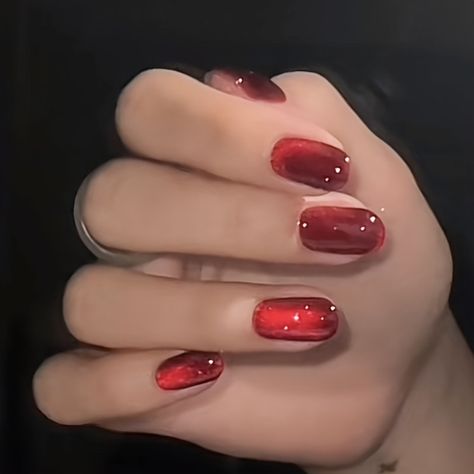 Faster shipping. Better service Red Press On Nails, Press On Nails Short, Red Nail Designs, Cat Eye Gel, Nails Red, Nails For Women, Cat Eye Nails, Jelly Nails, Womens Nails