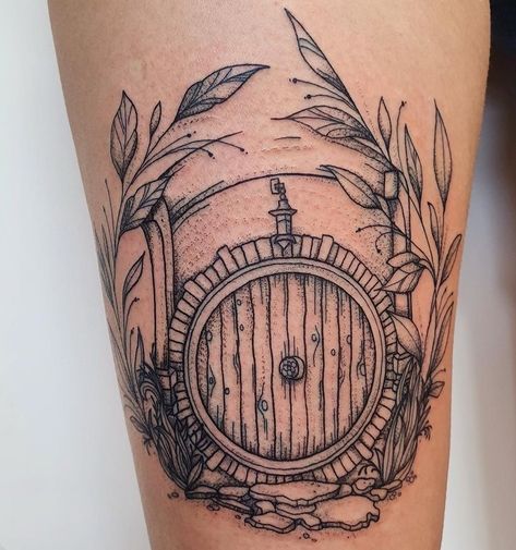 Hobbit Door Tattoo, Door Tattoos, Smaug Tattoo, Hobbit Tattoo, Door Tattoo, Tolkien Tattoo, Ring Tattoo Designs, Lotr Tattoo, Rings Tattoo