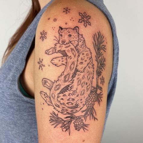 amanda appiarius (@ancientindigo) posted on Instagram • Feb 4, 2021 at 12:36am UTC Leopard Seal Tattoo, Snow Leopard Tattoo Design, Leopard Tattoo Ideas, Geometric Tattoo Shoulder, Snow Leopard Tattoo, Leopard Print Tattoos, Leopard Tattoo, Tattoo Mom, Big Cat Tattoo