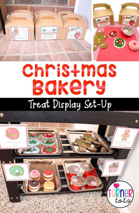 Christmas Bake Shop Dramatic Play, Cookie Dramatic Play Center, Dramatic Play Christmas Bakery, Dramatic Play November, Christmas Cookie Dramatic Play, Bakery Preschool Theme, Gingerbread Dramatic Play Preschool, Santas Workshop Dramatic Play Center, Preschool Cookie Theme