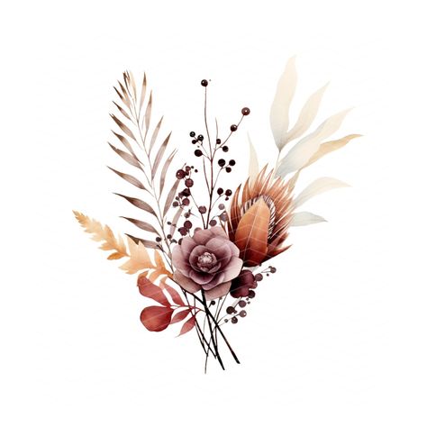 Terracotta And Burgundy, Wild Flowers Wedding, Grass Png, Bouquet Clipart, Boho Bouquet, Floral Clipart, Fall Art, Autumn Days, Autumn Art