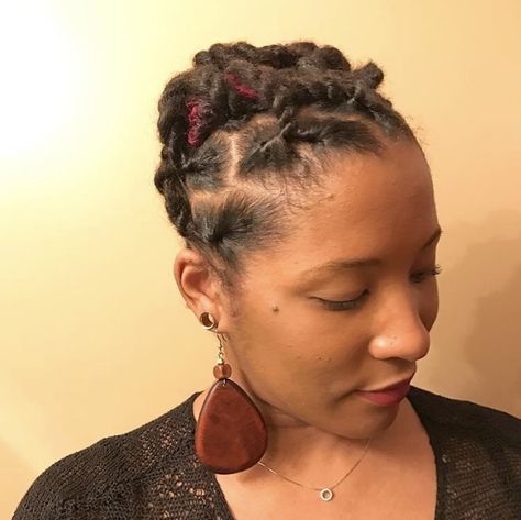 Hairstyle For Short Locs Very Short Locs Hairstyles, Protective Updo, Very Short Locs, Short Starter Locs, Dreadlock Wedding Hairstyles, Locs Styling, Pin Hairstyle, Meg Ryan Hairstyles, Two Ponytail Hairstyles