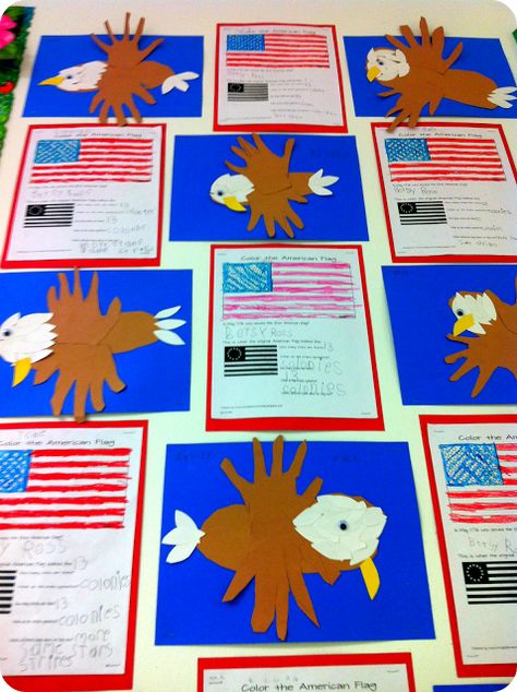 KindergartenWorks: Top 3 Kindergarten Teaching Ideas this Week {6-4} Patriotic Art Project Eagle Classroom Theme, Eagle Bulletin Board Ideas, Veterans Day Art Projects For Elementary, Patriotic Art Lessons For Elementary, Veterans Day Art First Grade, American Flag Activities Kindergarten, Vector Picture, Veterans Day Activities, Kindergarten Social Studies