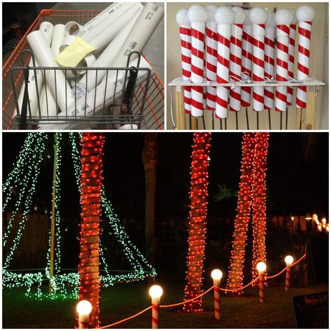 How to make North Pole Lights using PVC Pipes....over 60 of the BEST DIY Christmas Decorating Ideas! Pole Lights, Diy Christmas Lights, Christmas Light Installation, Pvc Pipes, Homemade Christmas Decorations, Diy Snowman, Christmas Decorations Diy Outdoor, Diy And Crafts Sewing, Navidad Diy