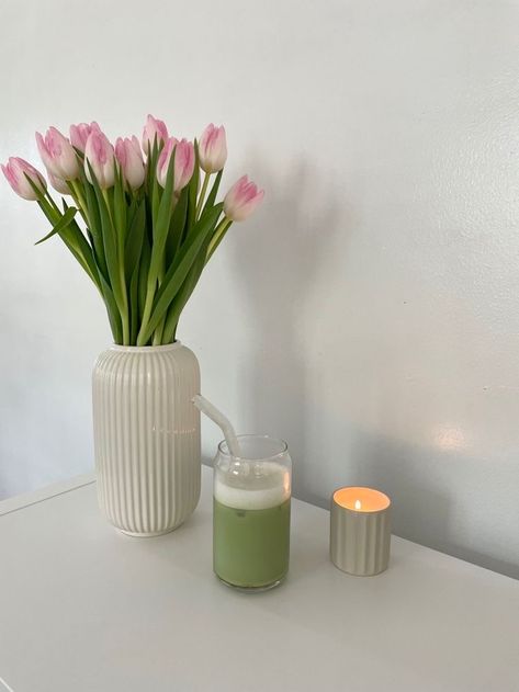 bedroom matcha flower aetshetic Clean Girl Room, Shimane, Pastel Room, Pinterest Room Decor, Cute House, Bedroom Refresh, Room Tour, Cozy Room, Room Inspiration Bedroom