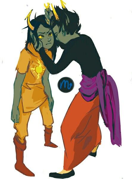 Homestuck - Vriska Serket x Kanaya Maryam - VrisKan Aranea Serket, Homestuck Vriska, Lesbian Vampire, Kanaya Maryam, Vriska Serket, Kissy Face, Home Stuck, Homestuck, The Circle