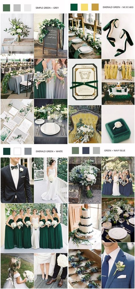 Emerald Green Motif Wedding, Hunter Green And Gray Wedding, Emerald And Gray Wedding, Green Motif Wedding, Spring Wedding Green, Mustard Wedding Colors, Tan Wedding Colors, Sunset Wedding Colors, Ceramic Witch