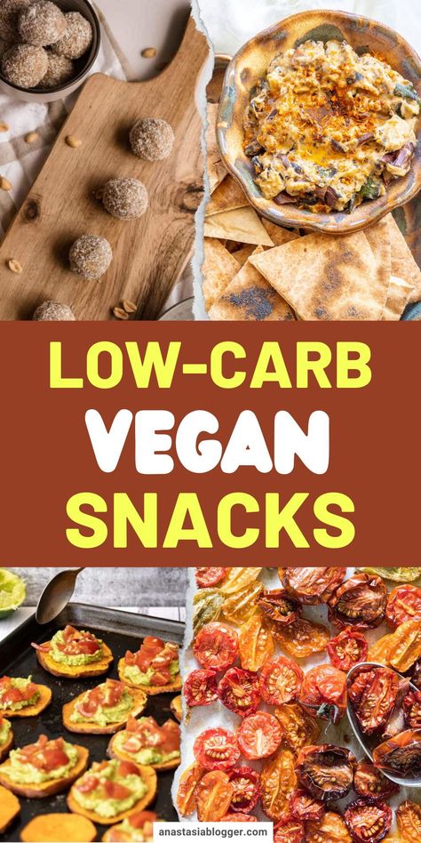 If you are a vegan following a low-carb diet, then you may find snacking to be a bit tricky. I have here 15 tasty vegan low-carb snacks you can easily make! #vegan #lowcarb #weightloss Quick And Easy Vegan Snacks, Vegetarian Low Carb Snacks, Vegan Low Carb Snacks, Low Carb Snacks Vegan, Vegan Low Carb Meals, Vegan Keto Snacks, Vegan No Carb Recipes, Vegan Diet For Diabetics, Low Calorie Vegan Snacks