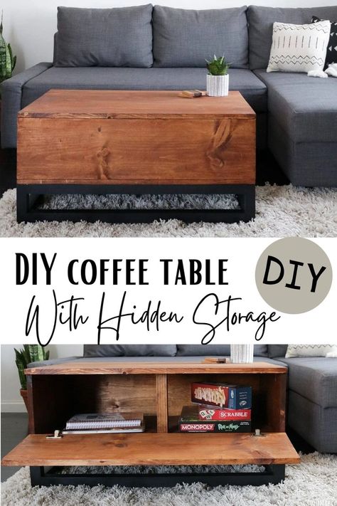 diy coffee table with storage Diy Wood Coffee Table With Storage, Diy Chest Coffee Table, Game Storage Coffee Table, Square Coffee Tables With Drawers, Diy Trunk Coffee Table, Coffee End Tables, Diy Cube Coffee Table, Coffee Table Wood Diy, Diy Coffee Table With Drawers