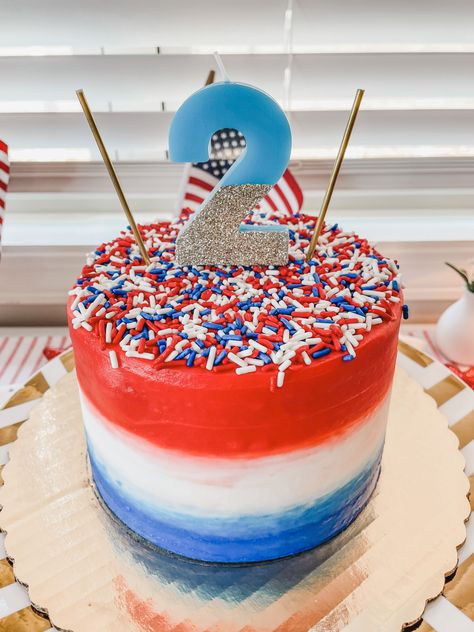 Red White And Three Birthday, Red White Blue Birthday Party, Red White And Blue Number Cake, Fourth Of July Birthday Cake, Red White And Blue Birthday Party, Red White And Two Cake, Red White And Two Birthday Cake, Red White Two Birthday, Red White And Blue Birthday Cake