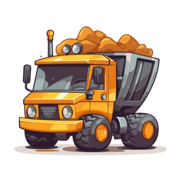 Cartoon Dump Truck, Sticker Images, Sticker Clipart, Graphics Fairy, Construction Birthday, Clipart Cartoon, Png Transparent Background, Dump Truck, Cute Cars