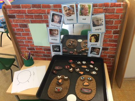 Eyfs Personal Social Emotional Activities, Self Portrait Nursery, Self Portraits Eyfs, Faces Eyfs Activities, Emotions Eyfs Activities, Eyfs Emotions Activities, Emotions Eyfs, Feelings Activities Preschool, Tuff Tray Ideas