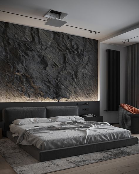 Textures Murales, Marble Square, Bedroom Aesthetic, Vinyl Wallpaper, Barndominium, Stone Wall, Decoration Design, تصميم داخلي, Modern Bedroom