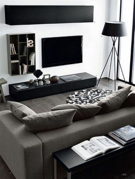 Minimalist Living Room Furniture, Masculine Living Rooms, Modern Apartment Decor, Black And White Living Room, Minimalist Living Room Design, Room Furniture Design, Small Living Room Design, Modern Minimalist Living Room, Small Apartment Living Room