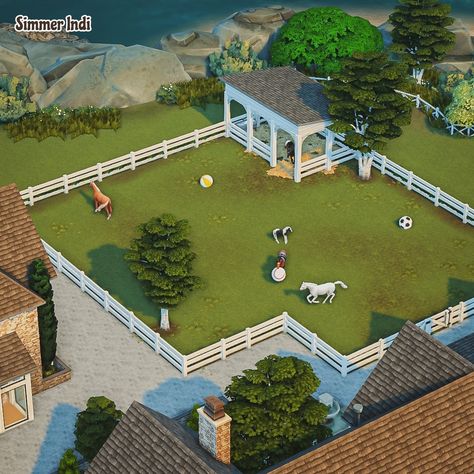 Sims4 Hacks, Sims 4 Horse Stable, Ranch House Blueprints, Sims Farm, Sims 4 Ranch, Sims Horses, Sims 4 Horse Ranch, Luxury Horse Stables, Brindleton Bay