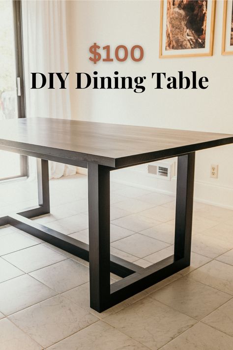 Build this dining table for just $100 in wood materials! Get the step-by-step PDF build plans! Diy Farmhouse Dining Table, Diy Modern Farmhouse, Dining Table Plans, Modern Farmhouse Dining Table, Modern Organic Home, Diy Dining Room Table, Diy Kitchen Table, Modern Farmhouse Diy, Diy Dining Room