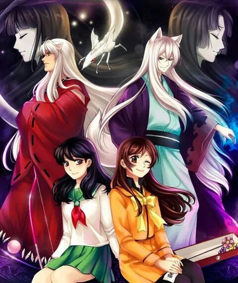 Demons and humans together ♡ Inuyasha Love, Seshomaru Y Rin, Inuyasha Fan Art, Shojo Anime, Kagome And Inuyasha, Tous Les Anime, Kamisama Kiss, 5 Anime, Manga Cosplay