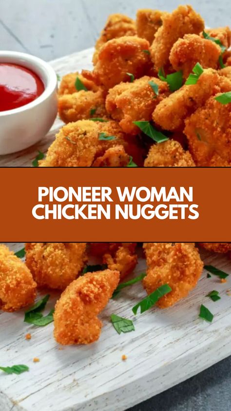 This easy Pioneer Woman Chicken Nuggets recipe is perfect for a quick and delicious meal. Crispy on the outside and juicy on the inside, these nuggets are made with common ingredients you probably have on hand. Serve them hot with your favorite dipping sauces for a fun and satisfying snack! Chicken Nuggets Baked, Easy Chicken Nuggets, Homemade Chicken Nuggets Baked, Pioneer Kitchen, Pioneer Woman Chicken, Fried Chicken Nuggets, Chicken Nuggets Recipe, Homemade Chicken Nuggets, Chicken Nugget Recipes