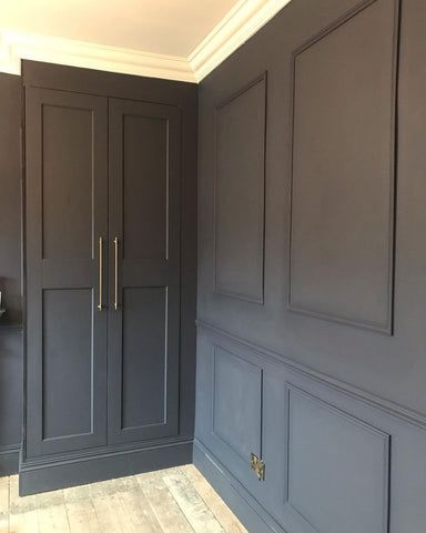 Painted Wardrobe Doors Ideas, Wardrobes Painted Same Colour As Walls, Ikea Black Wardrobe, Painted Wardrobes Before And After, Painting Wardrobes Ideas, Fitted Wardrobe Doors, Ikea Paint, Wardrobes Uk, Pine Wardrobe