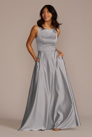 Wedding Guest Gown, Portrait Neckline, Bridesmaid Dresses Gowns, Wedding Guest Gowns, Bridesmaid Dressing Gowns, Bridesmaid Dress Styles, Satin Bridesmaid Dresses, New Wedding Dresses, Ivory Wedding