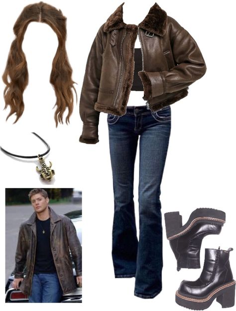 Winchester Outfit Female, Supernatural Female Outfits, Dean Winchester Inspired Outfits, Supernatural Outfit Aesthetic, Dean Winchester Outfit Women, Dean Winchester Halloween, Dean Winchester Costume, Supernatural Aesthetic Outfit, Supernatural Outfit Ideas