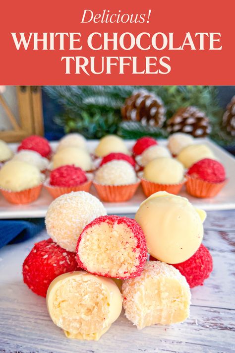 Delicious white chocolate truffles with cream wafers. A 4 ingredient recipe that is so easy to make and tastes amazing. Cream Wafers, Truffle Recipes, White Chocolate Truffles, 4 Ingredient Recipes, Food Christmas, Chocolate Roll, Slow Cooker Desserts, Truffle Recipe, 4 Ingredient