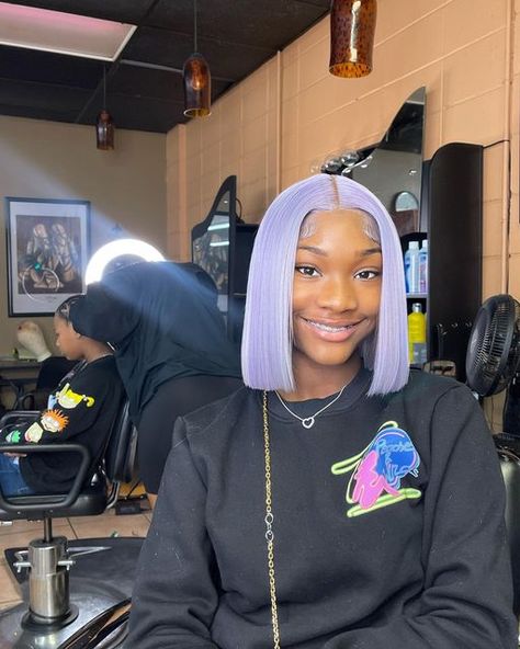 Lavender Bob, Goddess Braids Hairstyles, Wig Party, Lavender Hair, Hair Laid, Frontal Wig, Baddie Hairstyles, Goddess Braids, Wig Styles