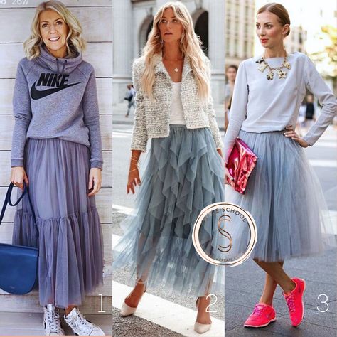 #windowshopping Grey Tulle Skirt Outfits - Which one is your favourite: 1, 2 or 3? 🩶🩶🩶 #stylemama #stylecoaching #styleideasdaily #styleinspo #styleinspiration #styleinspire #style #falloutfit #casualoutfitideas #workoutfit #workoutfitideas #workoutfitideasforwomen #stylecoach #stylecoaching #styleschool #styletraining #onlinetraining #colourtraining #imagecoach #letsglow #stylemanagement #styleideas Gray Tulle Skirt Outfit, Tule Skirt Outfits 2023, Grey Tulle Skirt Outfit, Tule Skirt Outfits, Tulle Skirt Outfit Casual, Tule Skirt Outfit, Tulle Skirt Outfit Casual Street Style, Tulle Skirt Outfits, Tulle Skirt Outfits Casual