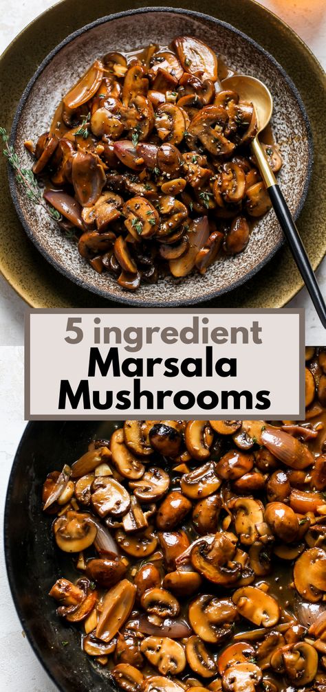 Vegetarian Mushroom Marsala, Healthy Mushroom Side Dishes, Thanksgiving Mushroom Recipes, Vegetarian Marsala, Hygge Meals, Mushrooms Side Dish, Toad Wizard, Mushroom Side Dish Recipes, Best Sauteed Mushrooms