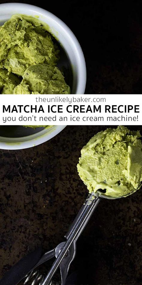 Homemade matcha ice cream recipe that’s easy to make and tastes so much better than the ones you order at restaurants or buy at the store. You don’t even need an ice cream machine to make it! Packed with your favourite green tea flavour with delicious hints of vanilla, this ice cream is a matcha-lover’s dream. Homemade Matcha Ice Cream, Matcha Ice Cream Recipe, Easy Ice Cream Recipe Homemade, Frozen Recipes, Easy Homemade Ice Cream, Matcha Lover, Matcha Recipes, Lavender Ice Cream, Matcha Dessert