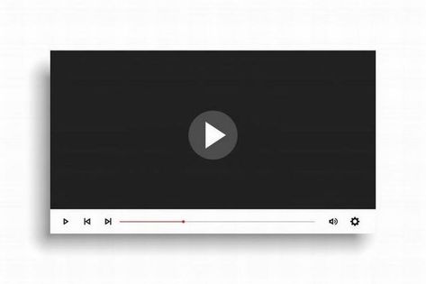 Minimal white style video player template design Free Vector Video Player Template, Red Video, Brochure Inspiration, Video Game Design, Isometric Illustration, Black Screen, Visiting Cards, Video Player, Old Tv