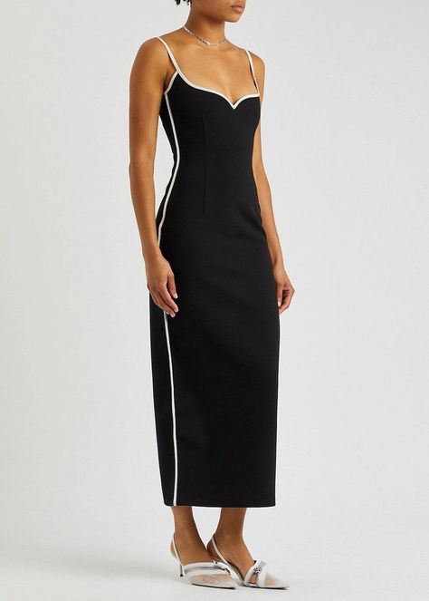 The Seasonless Staples Editors Rely on All Year Round | Who What Wear UK Elegant Shoes Flat, Casual Midi Dresses, Paris Georgia, Lacey Dress, Crepe Midi Dress, Trim Dress, Dress Black And White, Denim Maxi Skirt, Midi Dress Casual