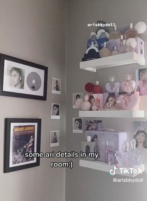 Ariana Grande Room Ideas, Ariana Grande Bedroom, Ariana Grande Room Decor, Ariana Grande Room, Ariana Merch, Ariana Grande Images, Ariana Grande Perfume, Collection Ideas, Ideas Room