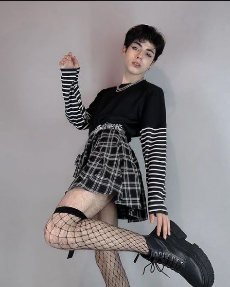 Fem Clothes For Men, Fem Guy Outfits, Catboy Outfit, Cute Femboy Outfits Boy, Femboy Style Outfit, Femboy Outfits Ideas Male Skirt, Fem Male Outfits, Femboy Fashion Men, Femboy Outfits Ideas Cute