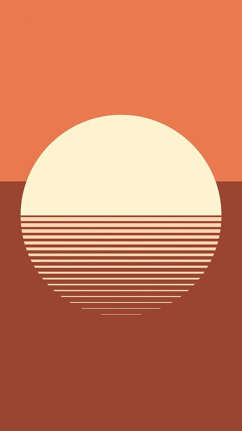 Sunset aesthetic mobile wallpaper vector in dark orange | free image by rawpixel.com / Kappy Aesthetic Mobile Wallpaper, Aesthetic Mobile, Sun Background, Retro Sun, Summer Retro, Desert Sunset, Sunset Aesthetic, Brick Wallpaper, Summer Landscape