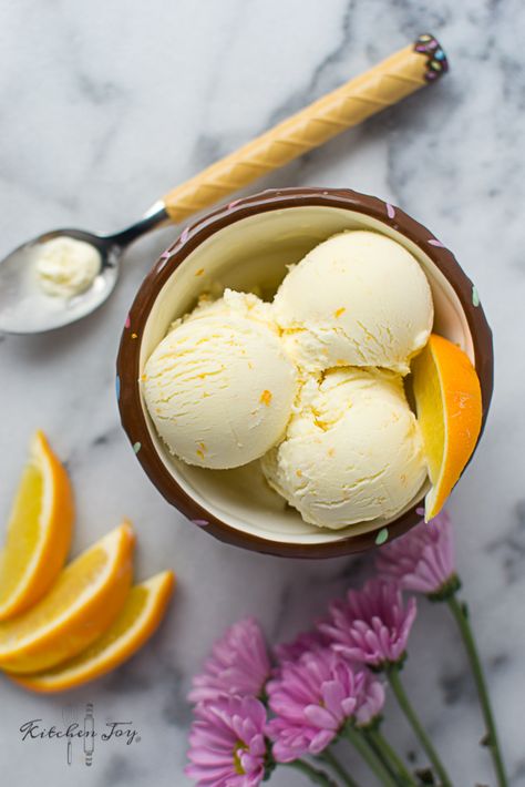 Homemade Orange Ice Cream, Orange Ice Cream Recipe, Frozen Yogurt Recipe, Orange Ice Cream, Strawberry Ice Cream Recipe, Cinnamon Ice Cream, Matcha Ice Cream, Lemon Ice Cream, Lemon Ice