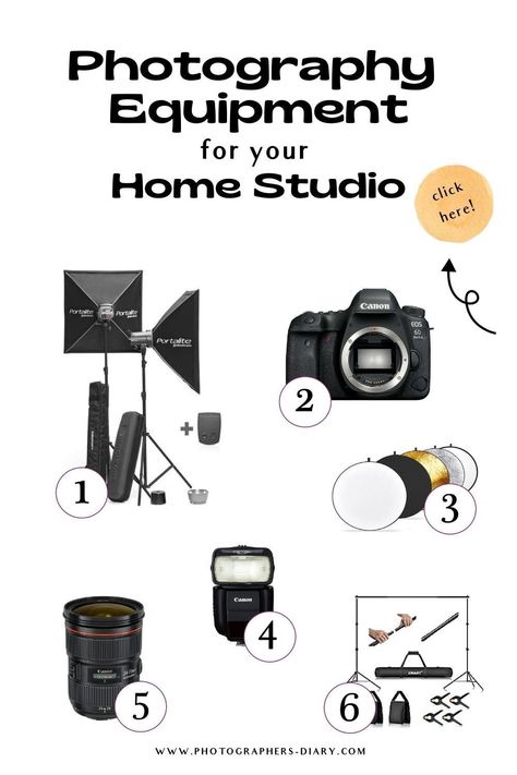 Looking for the best photography equipment to start your practice? Check these for your home studio. #photographer #photographyequipment Home Studio Photography Setup, Photographer Equipment, Photography Studio Equipment, Photo Studio Equipment, Home Photo Studio, Home Studio Photography, Photography Journey, Photography Tools, Photo Equipment