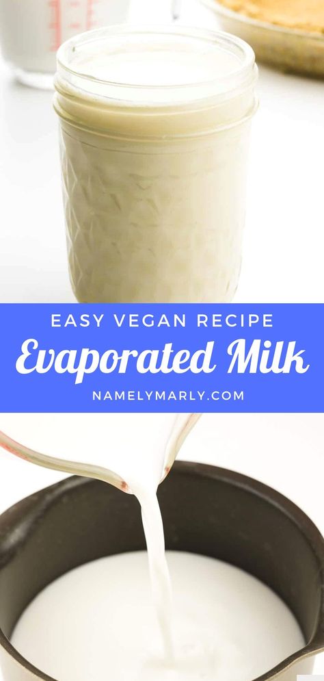 Non Dairy Evaporated Milk, Vegan Evaporated Milk Recipes, Dairy Free Deserts Easy Recipes, Dairy Free Milk Recipes, Evaporated Coconut Milk Recipes, Vegan Evaporated Milk, Dairy Free Evaporated Milk, Evaporated Coconut Milk, Dairy Substitutes