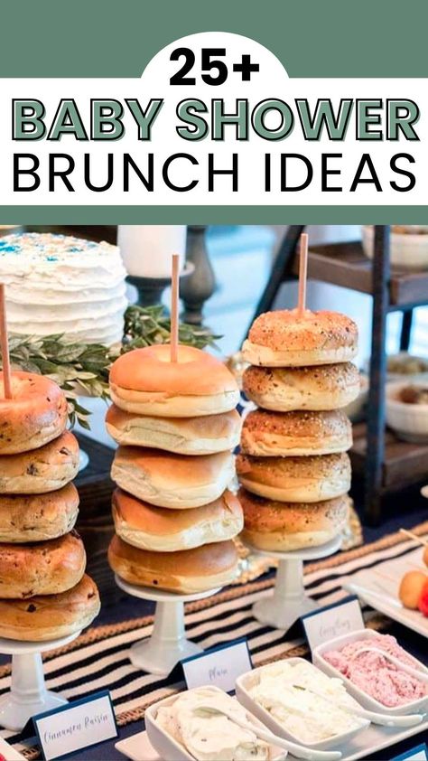 Host the perfect baby shower brunch with our delightful ideas! Explore a charming baby shower menu featuring a bagel bar, mimosa bar, and waffle station. From savory to sweet, find the best brunch recipes and decor inspiration for a memorable celebration. Bridal Brunch Food Table, Breakfast Shower Ideas, Bagel Baby Shower Brunch, Bagel Bar Baby Shower Brunch Party, Summer Brunch Food Ideas, Budget Brunch Ideas, Floral Brunch Ideas, Mimosa Baby Shower Ideas, Women Brunch Ideas