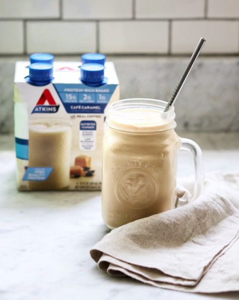 (#AD) Keto-friendly breakfast ideas for busy mornings! When I’m busy getting my family ready on weekday mornings, it’s easy to forget to make breakfast for myself. These delicious Atkins Shakes from Randalls save the day, giving me the fuel I need, and fit in my busy lifestyle. Click or visit FabEveryday.com to learn more. #atkins #todaysatkins Smoothies Using Atkins Shakes, Atkins Shake Smoothie Recipes, Atkins Shake Recipe Blenders, Atkins Shake Recipe, Atkins Protein Shake Recipes, Atkins Protein Shake, Protein Shake Benefits, Vanilla Protein Shake Recipes, Atkins Shakes