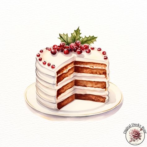 Vintage Christmas Cake Clipart: Homemade Baking for Festive Gathering, Delicious Sweet Food Theme https://digitalduskyrose.etsy.com/listing/1780414196 Celebrate the warmth of the holiday season with our Vintage Christmas Cake Clipart! Featuring a beautifully illustrated homemade Christmas cake, this high-resolution clipart is perfect for adding a nostalgic, festive touch to your Christmas cards, party invitations, scrapbooks, and holiday decor. The vintage-inspired design captures the essen... Cartoon Christmas Cake, Christmas Cake Illustration, Christmas Baking Illustration, Vintage Christmas Cake, Christmas Vintage Cake, Cartoon Cake Christmas, Vintage Christmas Food Illustration, Traditional Christmas Baking, Baking Drawing