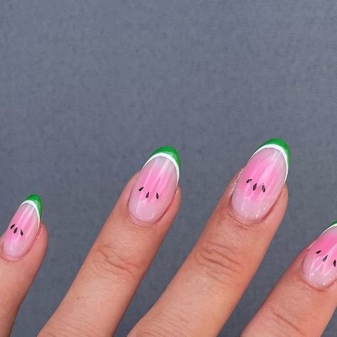 Watermelon Jelly Nails, Deco Fruit, Kids Nail Designs, Watermelon Nails, Baby Nails, Nails For Kids, Clean Nails, Cute Gel Nails, Birthday Nails