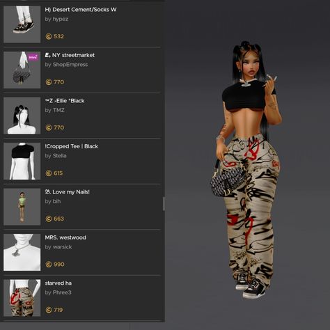 Imvu Baddies Outfits, Imvu Looks, Y2k Imvu, Imvu Outfits Ideas Baddie, Imvu Avatar Ideas, Imvu Fits, Imvu Outfits, Imvu Outfits Ideas Cute, Bratz Inspired Outfits